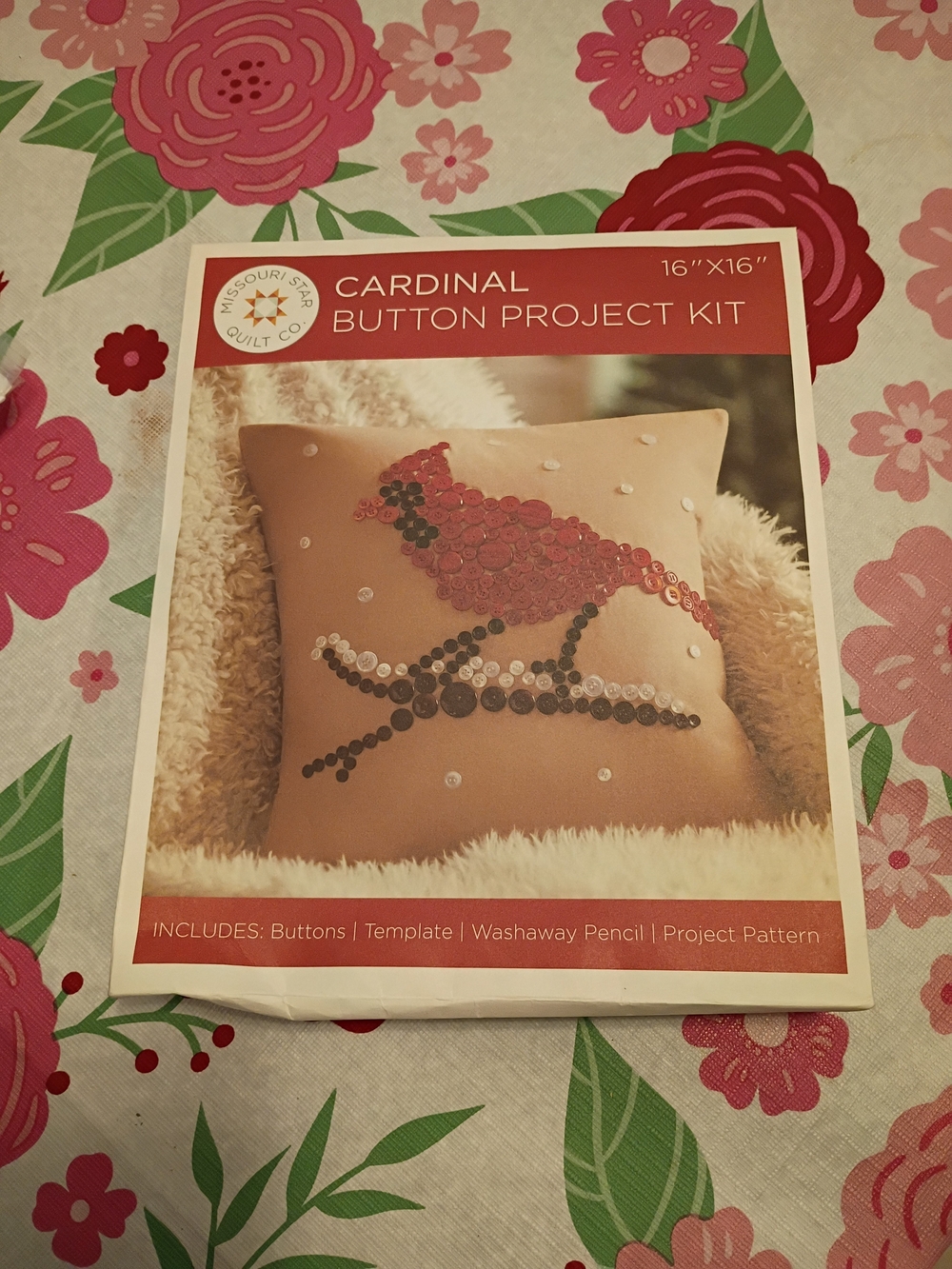 Cardinal Button Project Kit - Red